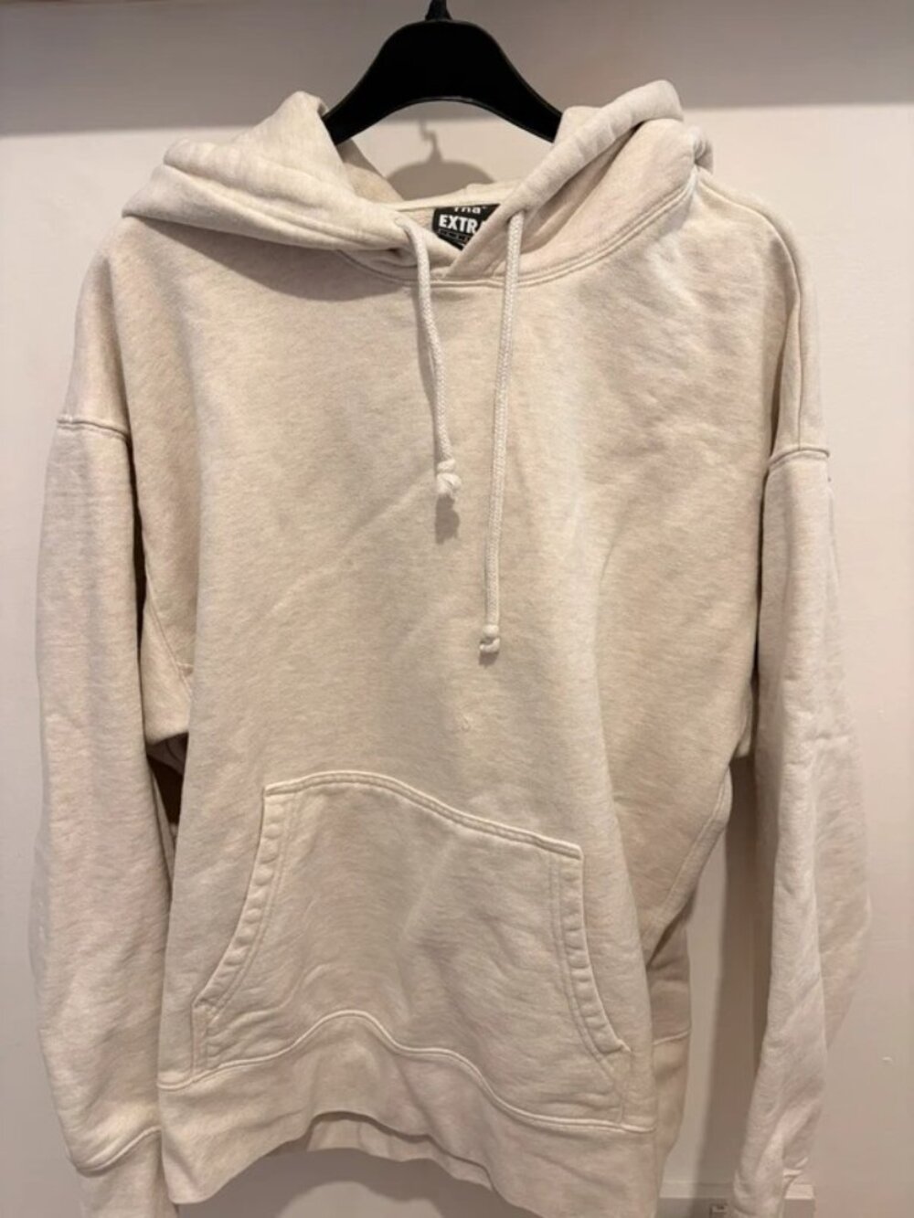 Women’s Beige Cream Oversized Fleece Hoodie S
